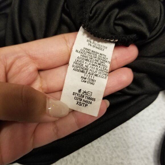 NWT Bodysuit with Rosette Black Halter Tube Top Shirt Ruched Sleeveless XS Gaze - Picture 11 of 13